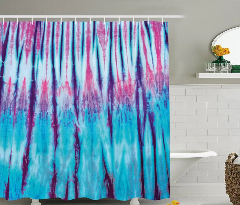 Nina Close Up Vertical Gradient Tie Dye Figures Hippie Alter Life Retro Artwork Shower Curtain