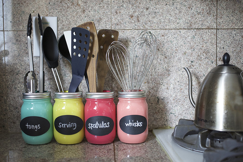 Colorful Mason Jars