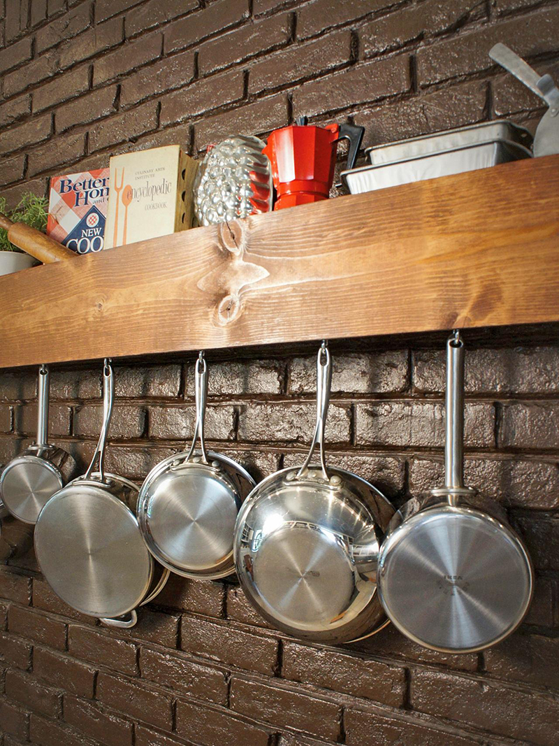 Shelf And Pot Rack In One