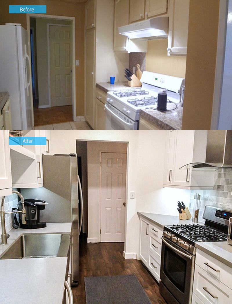 Featured image of post Small Kitchen Remodel Before And After Wall Removal - Refinishing floors is just before wall and trim paint then do we need to put flooring in before countertop ( so there isn&#039;t a problem with removal of.