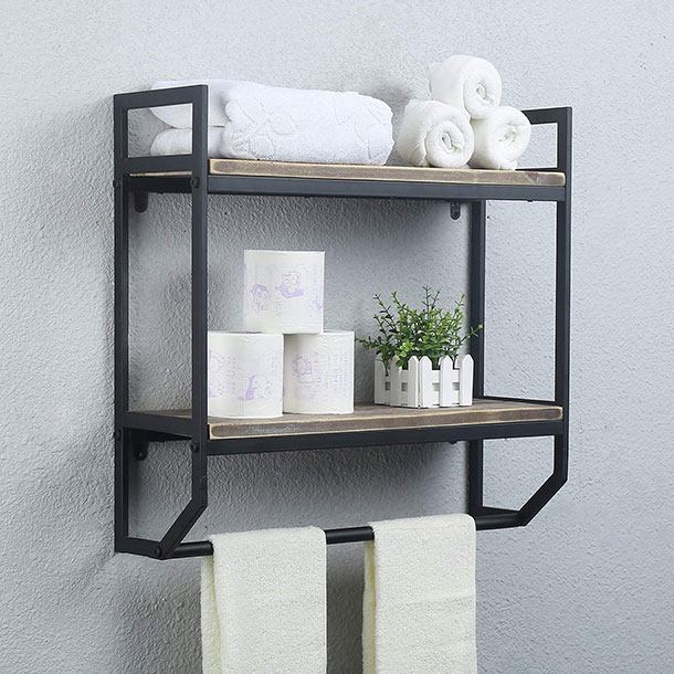 Wall-mounted open shelves