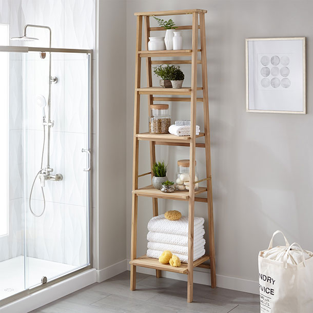 Bathroom Storage Ideas: Free-standing shelves